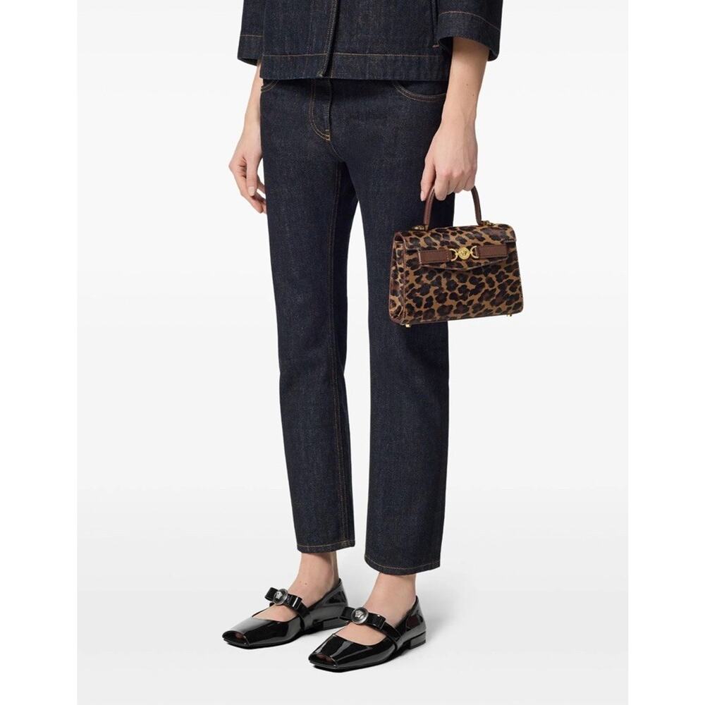 VERSACE Medusa Plaque Leopard Printed Top HANDLE Bag $ 2800 Retail - Picture 16 of 16